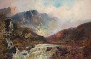 Francis E Jamieson - Mountains, Mill and Waterfall