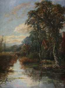 William Rodway Barnes - Moated Mill and Manor House, Bromyard, Herefordshire