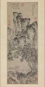 Zhao Yuan - 元 趙原 (元) 晴川送客圖 軸 Farewell by a Stream on a Clear Day