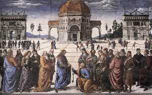 Pietro Perugino (Pietro Vannucci) - Christ Handing the Keys to St Peter