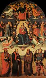 Pietro Perugino (Pietro Vannucci) - Assumption of the Virgin with Four Saints