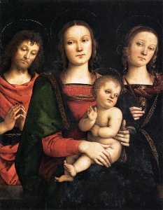 Pietro Perugino (Pietro Vannucci) - Virgin and Child between Sts John the Baptist and Catherine