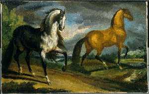 Jean-Louis André Théodore Géricault - Two Horses