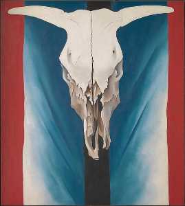 Georgia Totto O-keeffe - Cow-s Skull Red, White, and Blue