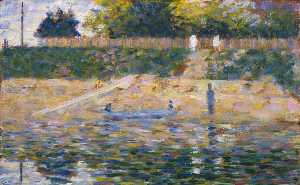 Georges Pierre Seurat - Boat by the Bank, Asnieres