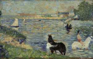 Georges Pierre Seurat - Horses in the Water