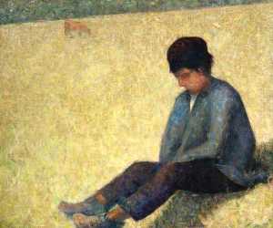 Georges Pierre Seurat - Boy Sitting in a Meadow