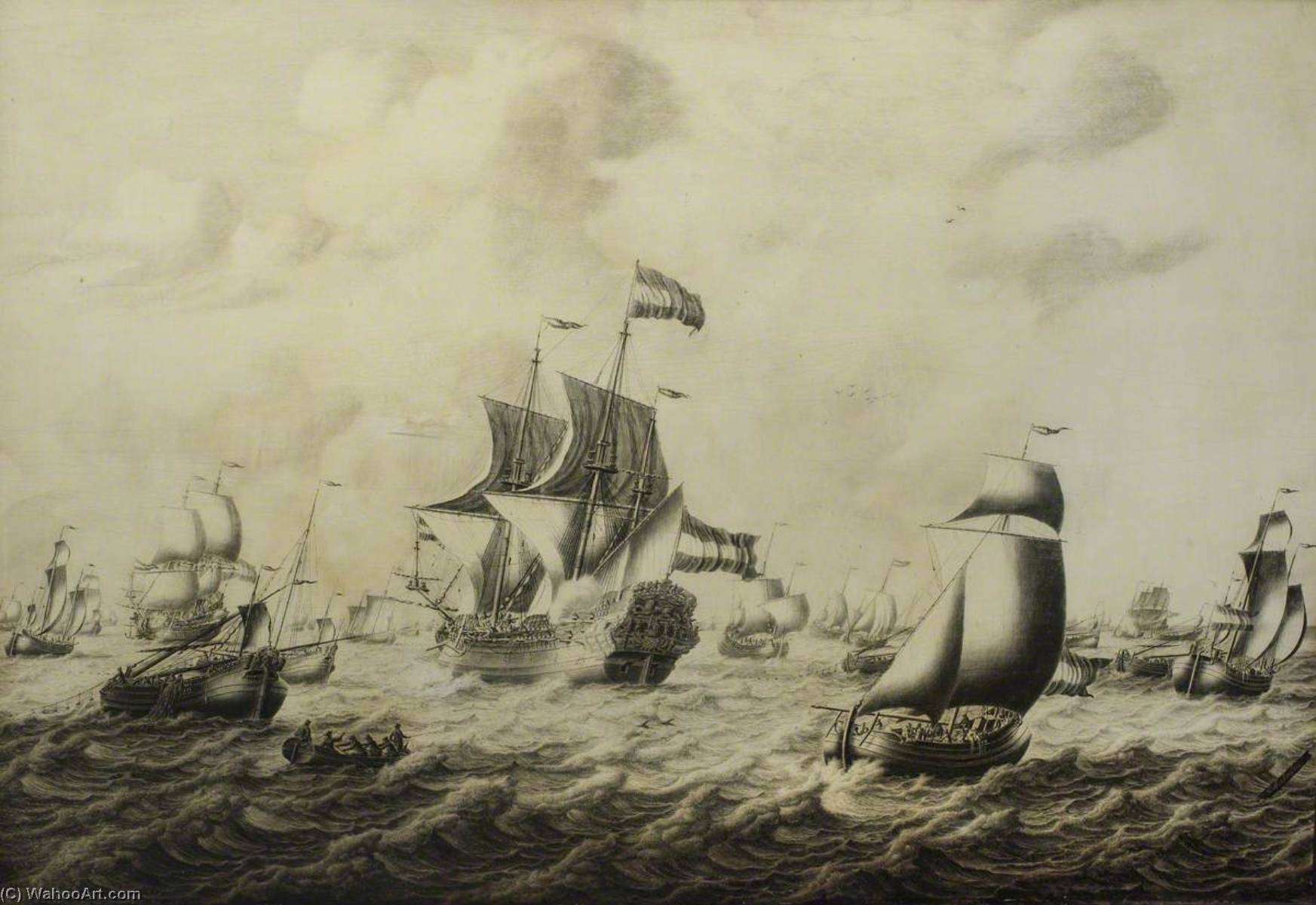  Art Reproductions Dutch Herring Fleet by Adriaen Van Salm (1660-1720) | ArtsDot.com
