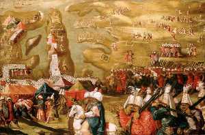 Matteo Perez D' Aleccio - The Siege of Malta Siege and Bombardment of Saint Elmo, 27 May 1565