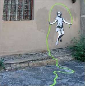 Banksy - Jumping girl