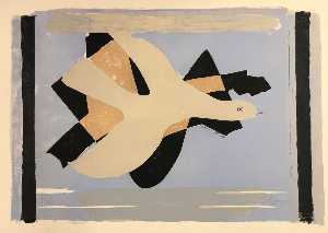 Georges Braque - The bird and its shadow - blue background