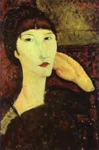 Amedeo Clemente Modigliani - Adrienne (Woman with Bangs)