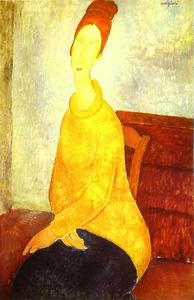 Amedeo Clemente Modigliani - Jeanne Hébuterne in a Yellow Sweater