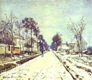 Claude Monet - The Road to Louveciennes, the Effect of Snow