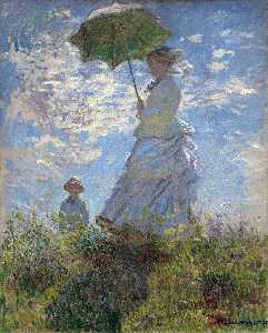 Claude Monet - The Walk. Lady with a Parasol - (buy oil painting reproductions)