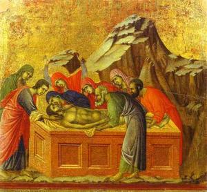 Duccio Di Buoninsegna - MaestÓ (back, central panel), The Entombment