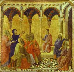Duccio Di Buoninsegna - MaestÓ (front, predella, detail of), Christ Disputing with the Scribes