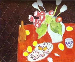 Henri Matisse - Tulips and Oysters on Black Background