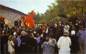 Ilya Yefimovich Repin - The Annual Memorial Meeting Near the Wall of the Communards in the Cemetery of Père-Lachaise i