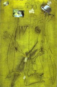 Joan Miro - Drawing-Collage with a Hat