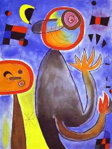 Joan Miró - Ladders Cross the Blue Sky in a Wheel of Fire