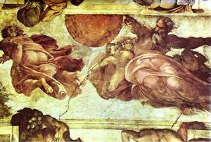 Michelangelo Buonarroti - The Creation of the Sun and Moon