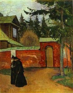 Mikhail Nesterov - By a Monastery Entrance
