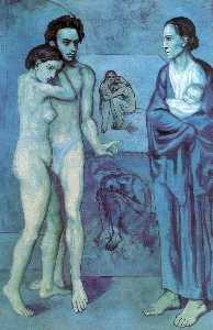  Oil Painting Replica La Vie (Life), 1903 by Pablo Picasso (Inspired By) (1881-1973, Spain) | WahooArt.com
