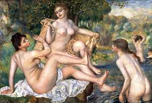 Buy Museum Art Reproductions The Great Bathers (The Nymphs), 1919 by Pierre-Auguste Renoir (1841-1919, France) | WahooArt.com