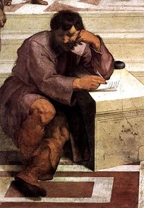Raphael (Raffaello Sanzio Da Urbino) - Stanze Vaticane - The School of Athens (detail) [02]