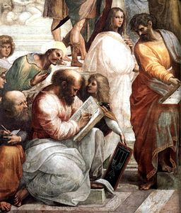 Raphael (Raffaello Sanzio Da Urbino) - Stanze Vaticane - The School of Athens (detail) [04]