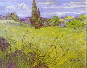 Vincent Van Gogh - Green Wheat Field with Cypress. Saint-Rémy