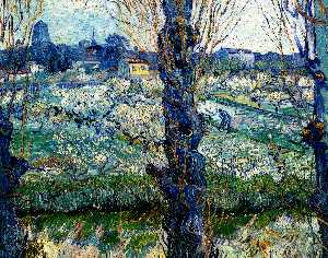 Vincent Van Gogh - View of Arles. Orchard in Bloom with Poplars in the Forefront