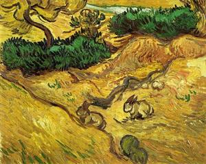 Vincent Van Gogh - Field with Two Rabbits