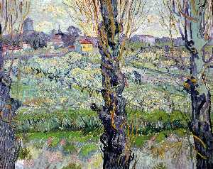 Vincent Van Gogh - Orchard in Blossom with View of Arles - (Buy fine Art Reproductions)