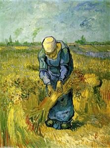 Vincent Van Gogh - Peasant Woman Binding Sheaves after Millet