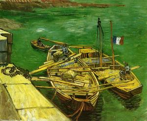 Vincent Van Gogh - Quay with Men Unloading Sand Barges