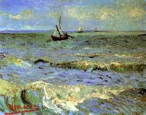 Order Oil Painting Replica Seascape at Saintes-Maries, 1888 by Vincent Van Gogh (1853-1890, Netherlands) | WahooArt.com