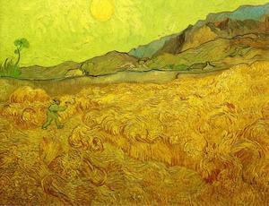 Vincent Van Gogh - Wheat Fields with Reaper at Sunrise