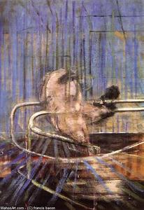 Francis Bacon - crouching nude on a rail, 1952