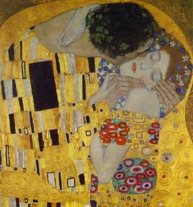 Gustave Klimt - The Kiss (Detail)