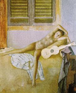Balthus (Balthasar Klossowski) - Naked on guitar