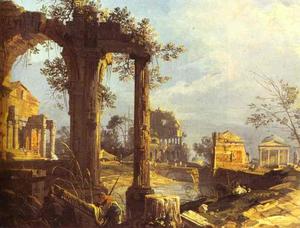 Giovanni Antonio Canal (Canaletto) - Capriccio - View with Ruins