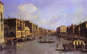 Giovanni Antonio Canal (Canaletto) - Grand Canal - Looking South-East from the Campo Santo Sophia to the Rialto Bridge