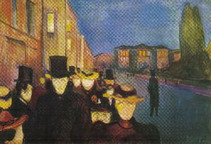 Edvard Munch - Night street Karl Johan