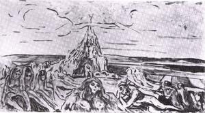 Edvard Munch - Mountain of humanity with the sun of Zarathustra