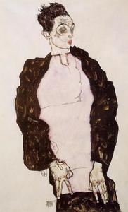 Egon Schiele - Self Portrait in Lavender and Dark Suit, Standing