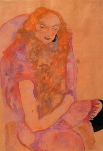 Egon Schiele - Woman with Long Hair