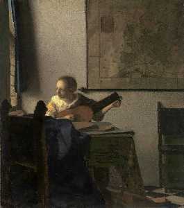 Johannes Vermeer - Woman Playing a Lute near a Window
