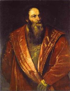 Tiziano Vecellio (Titian) - Portrait of Pietro Aretino